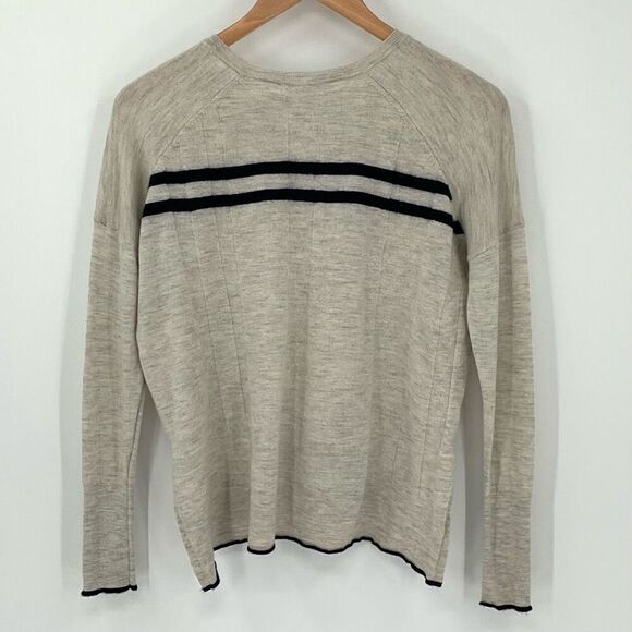 Paychi Guh 100% Cashmere Long Sleeve Sweater Heathered Oatmeal Women Small - Picture 2 of 5